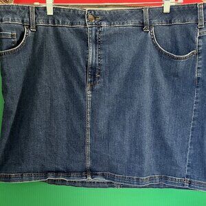 Lee Women’s Denim Skirt 26W Medium Stretch Blue Jean 5-Pocket Classic Casual